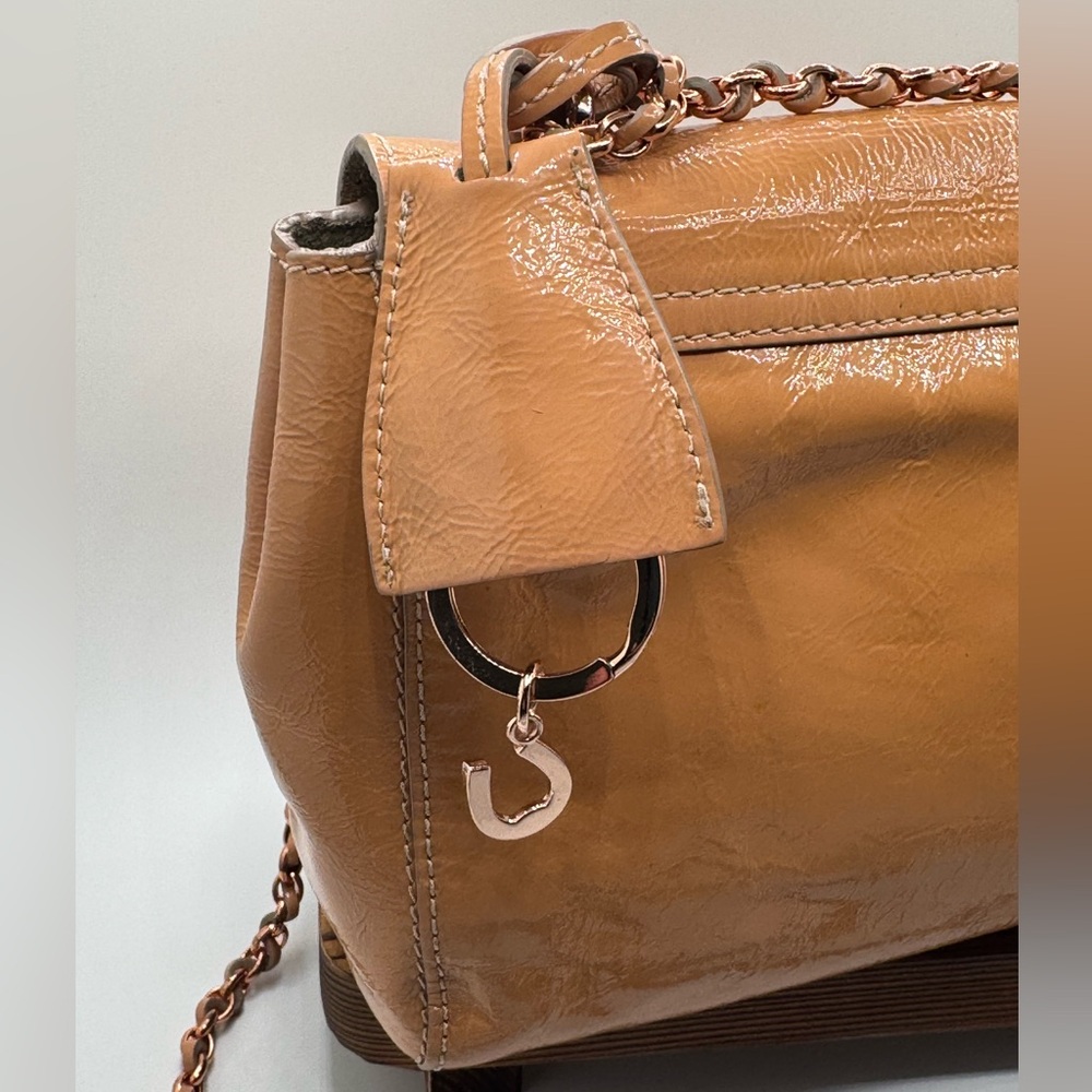 Mulberry Glossy Small Lily Flap Bag Purse in Apricot - Picture 5 of 16